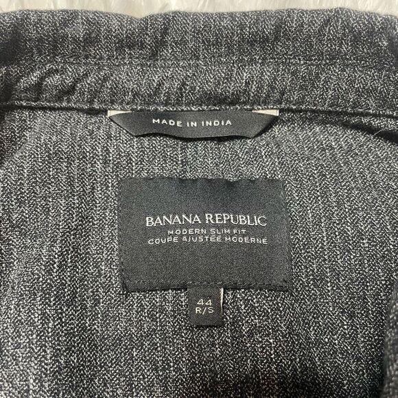 Banana Republic Jacket Blazer Modern Slim Fit Mens Size 44 R/S Grey Pockets - Picture 3 of 9